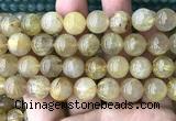 CRU1113 15 inches 12mm round golden rutilated quartz beads wholesale