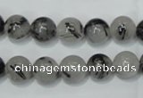 CRU52 15.5 inches 8mm round black rutilated quartz beads wholesale