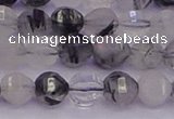 CRU521 15.5 inches 6mm faceted round black rutilated quartz beads