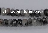 CRU63 15.5 inches 5*8mm rondelle black rutilated quartz beads