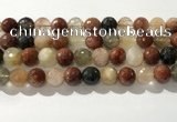 CRU915 15.5 inches 12mm faceted round mixed rutilated quartz beads