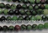 CRZ105 15.5 inches 6mm faceted round ruby zoisite gemstone beads