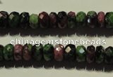 CRZ365 15.5 inches 6*9mm faceted rondelle natural ruby zoisite beads