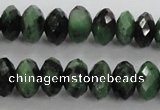 CRZ703 15 inches 6*10mm faceted rondelle ruby zoisite gemstone beads