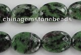 CRZ710 15 inches 15*20mm faceted oval ruby zoisite gemstone beads