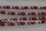CSB1002 15.5 inches 4mm round mixed color shell pearl beads