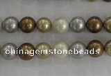 CSB1041 15.5 inches 8mm round mixed color shell pearl beads
