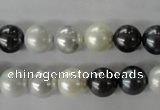 CSB1051 15.5 inches 10mm round mixed color shell pearl beads