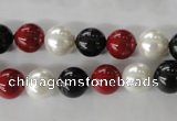 CSB1077 15.5 inches 10mm round mixed color shell pearl beads