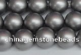 CSB1444 15.5 inches 12mm matte round shell pearl beads wholesale