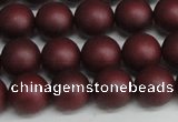 CSB1453 15.5 inches 10mm matte round shell pearl beads wholesale