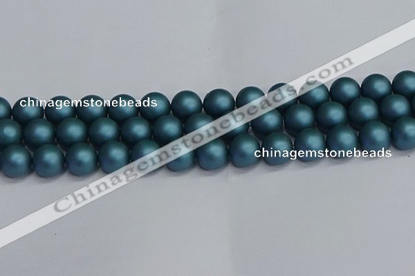 CSB1735 15.5 inches 14mm round matte shell pearl beads wholesale