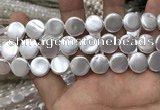 CSB2138 15.5 inches 14mm coin shell pearl beads wholesale