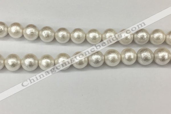 CSB2205 15.5 inches 14mm round wrinkled shell pearl beads wholesale