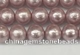 CSB2240 15.5 inches 4mm round wrinkled shell pearl beads wholesale