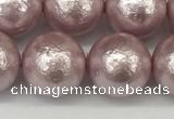 CSB2245 15.5 inches 14mm round wrinkled shell pearl beads wholesale