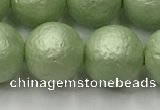 CSB2535 15.5 inches 14mm round matte wrinkled shell pearl beads