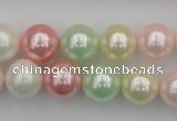 CSB352 15.5 inches 12mm round mixed color shell pearl beads