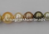 CSB407 15.5 inches 8mm - 16mm round mixed color shell pearl beads