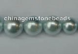CSB922 15.5 inches 8mm - 14mm round shell pearl beads wholesale