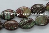 CSD05 15.5 inches 12*16mm oval dyed stripe jasper gemstone beads