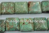 CSE68 15.5 inches 16*16mm square dyed natural sea sediment jasper beads