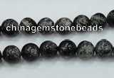 CSI01 15.5 inches 8mm round silver scale stone beads wholesale