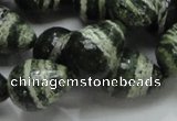 CSJ23 15.5 inches 15*20mm teardrop green silver line jasper beads