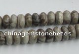 CSL02 15.5 inches 5*10mm rondelle silver leaf jasper beads wholesale