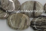 CSL06 15.5 inches 22*30mm oval silver leaf jasper beads wholesale