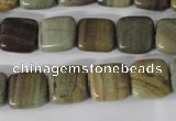 CSL118 15.5 inches 12*12mm square silver leaf jasper beads wholesale