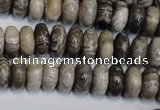 CSL19 15.5 inches 6*12mm rondelle silver leaf jasper beads wholesale