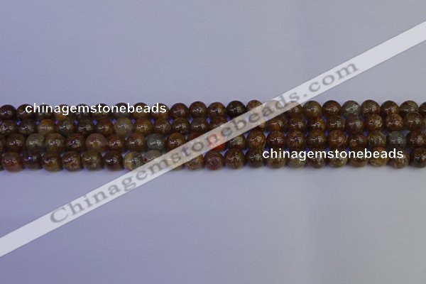 CSL221 15.5 inches 6mm round gold leaf jasper beads wholesale