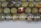 CSL231 15.5 inches 6mm faceted round silver leaf jasper beads