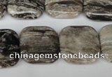 CSL55 15.5 inches 20*20mm square silver leaf jasper beads wholesale