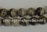 CSL92 15.5 inches 10mm round silver leaf jasper beads wholesale