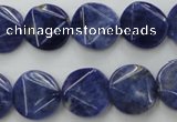 CSO03 15.5 inches 15mm faceted coin A grade sodalite beads