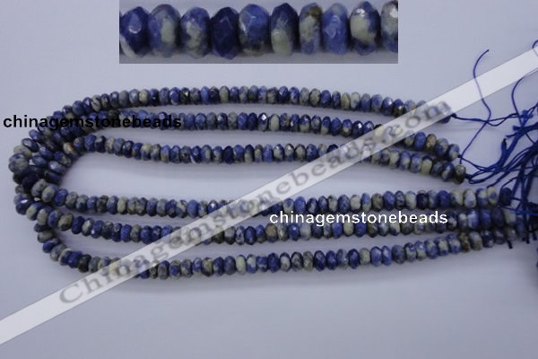 CSO32 15.5 inches 4*8mm faceted rondelle sodalite gemstone beads