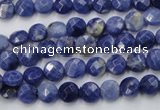 CSO35 15.5 inches 6mm faceted coin sodalite gemstone beads