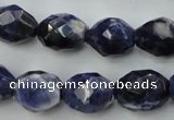 CSO368 15.5 inches 12*16mm faceted nuggets natural sodalite beads