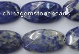 CSO391 15.5 inches 16*28mm faceted oval natural sodalite beads