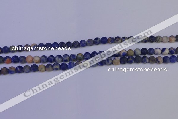 CSO520 15.5 inches 4mm round matte orange sodalite beads wholesale
