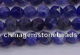 CSO551 15.5 inches 6mm faceted nuggets sodalite gemstone beads