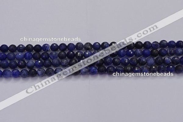 CSO601 15.5 inches 6mm faceted round sodalite gemstone beads