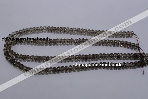 CSQ109 5*8mm faceted rondelle grade AA natural smoky quartz beads