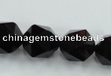 CSQ356 15.5 inches 16mm faceted nuggets smoky quartz beads