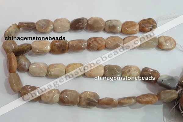 CSS258 15.5 inches 15*20mm faceted rectangle natural sunstone beads