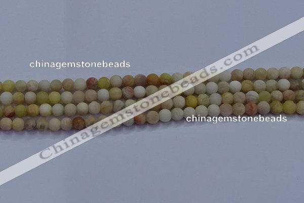 CSS621 15.5 inches 6mm round matte yellow sunstone gemstone beads