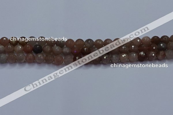 CSS642 15.5 inches 8mm faceted round sunstone gemstone beads