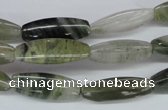 CSW112 15.5 inches 7*20mm rice seaweed quartz beads wholesale